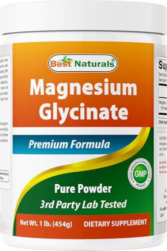 Best Naturals Magnesium Glycinate Powder - Pure & Highly Absorbable - 1 Lb