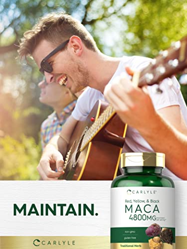 Carlyle Maca Root, 4800mg | Non-GMO, Gluten Free, 180 Capsules