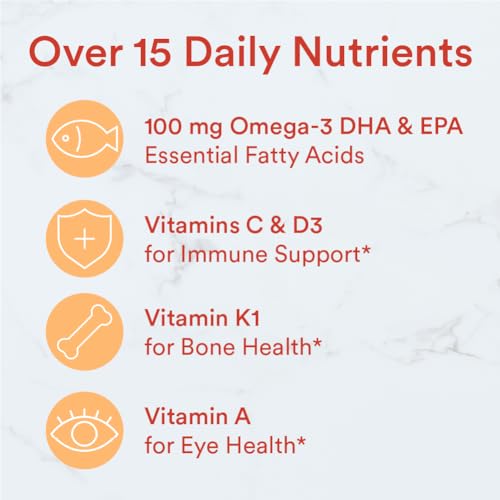 SmartyPants Kids Daily Zinc Gummies - Omega 3 Fish Oil Multivitamin for Immunity - Gluten Free