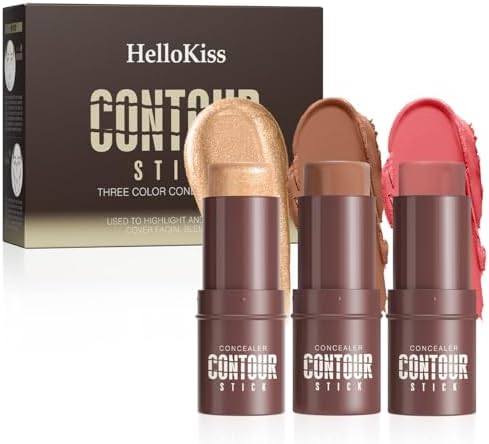 3-in-1 Contouring Stick Set: Blush, Bronzer, & Highlighter