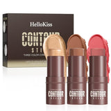 3-in-1 Contouring Stick Set: Blush, Bronzer, & Highlighter
