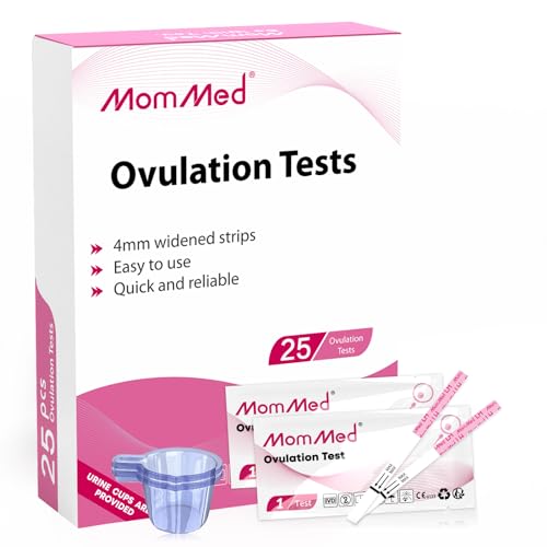 MomMed High Sensitivity Ovulation Test Strips (LH25) - 25 Strips with Collection Cups