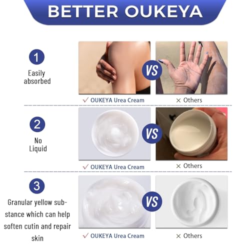 OUKEYA Urea Cream 42% + Salicylic Acid 2% - Intensive Repair Foot & Hand Cream for Cracked Skin - Relief for Dry Feet, Heels & Elbows