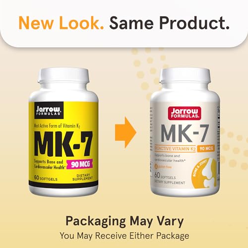 Jarrow Formulas Vitamin K2 as MK-7 | 90 mcg | Supports Bone & Cardiovascular Health | 60 Capsules
