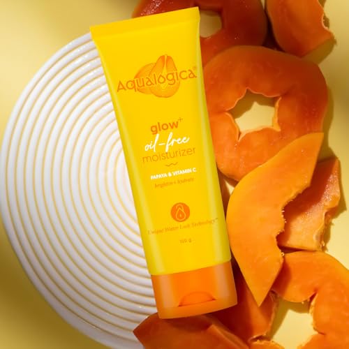 Aqualogica Glow+ Oil-Free Moisturizer with Papaya & Vitamin C | Lightweight Non-Sticky Hydrating Cream