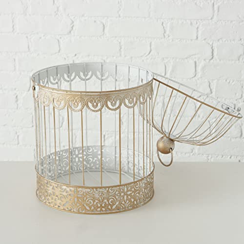 WHW Whole House Worlds Hamptons Romantic Gold Bird Cages Set of 2 - Decorative Table Top Centerpieces