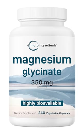 Micro Ingredients Chelated Magnesium Glycinate 350mg (240 Veggie Capsules)