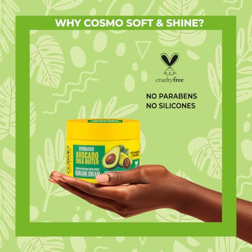 Cosmo Soft & Shine Hydrating Avocado & Shea Butter Curling Cream 325g – Define & Tame Frizz