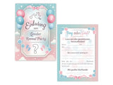 15 Pack Gender Reveal Party Invitations & Envelopes (Blue & Pink Stork)