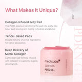 Medicube Salmon DNA PDRN Pink Collagen Jelly Pad - Korean Toner Pads with Niacinamide & Retinol