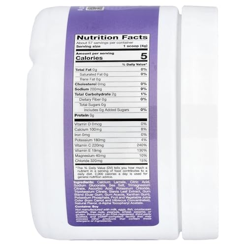 California Gold Nutrition HydrationUP® Electrolyte Drink Mix | Grape Flavor | Calcium, Potassium, Vitamin C & E | 8 oz (227 g)