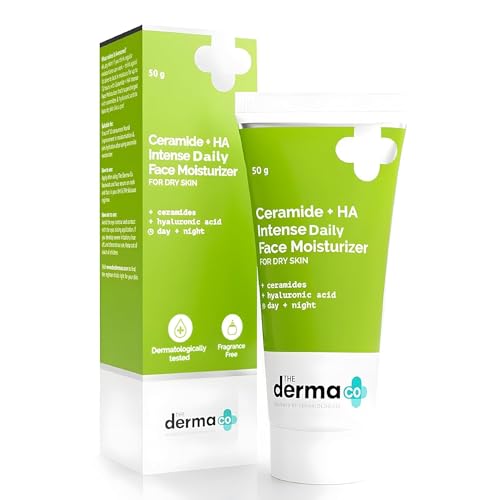 The Derma Co Ceramide + HA Intense Moisturizer for Dry Skin - Hyaluronic Acid & Ceramide Repair - 50g