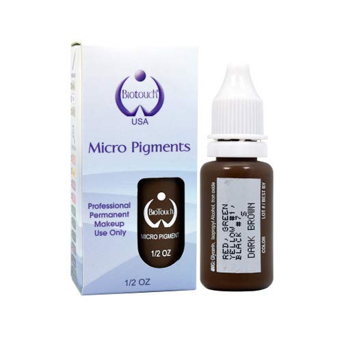 Biotouch Pigments 15mL Dark Brown - Premium Semi-Permanent Makeup Ink for Eyebrows & Microblading