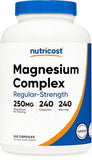 Nutricost Magnesium Complex 250mg - 240 Capsules - High Absorption Formula with Magnesium Oxide, Citrate & Glycinate - Gluten Free & Non-GMO