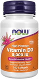 Now Foods Supplements Vitamin D 3 10 000 Iu Highest Potency Structural Support 120 Softgels