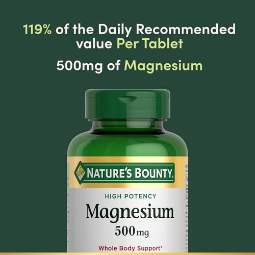 Nature's Bounty High Potency Magnesium 500 mg Tablets - 200 Count