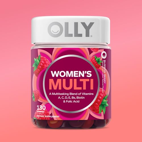 OLLY Women's Multivitamin Gummies - Immune & Overall Health Support with Vitamins A, D, C, E, Biotin & Folic Acid - Berry Flavor, 130 Count (65 Day Supply)