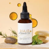 Hair Growth Oil - Natural Scalp Stimulator with Rosemary, Mint & Omega 3,6,9 - 1.7 fl oz/50 ML