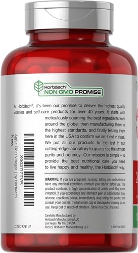 Horbäach Apple Cider Vinegar Capsules | 2400mg | 150 Count | Non-GMO, Gluten Free Supplement