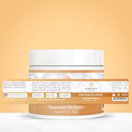 Frankincense Balm Extracts with Boswellia Serrata & Olive Oil (2 Oz) - Intensive Dry Skin Moisturizer