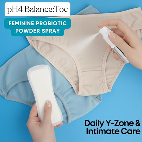 pH4 BalanceToc Feminine Probiotic Powder Spray – Silver Edition – Probiotic Care for Odor Control & pH Balance – 6.5g