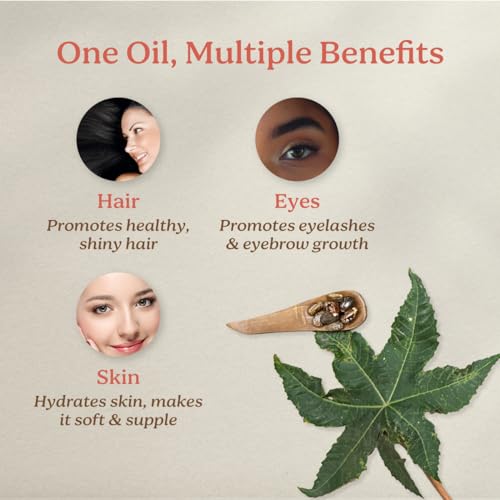 Life & Pursuits Organic Castor Oil (6.76 fl oz) - 100% Pure Hair Growth Oil and Moisturizer for Healthy Hair, Eyelashes, Eyebrows and Skin - Hexane-Free & Cold-Pressed Natural Oil