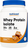 Nutricost Whey Protein Isolate | Salted Caramel 2LBS High-Purity Muscle Builder