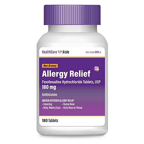 HealthCareAisle 24-Hour Allergy Relief, 180mg Fexofenadine HCl (180 Count) Non-Drowsy