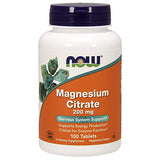 NOW Magnesium Citrate 200mg - 100 Tablets - High Absorption Magnesium Supplement