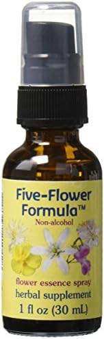 Flower Essence Services Five Flower Formula Glycerin Spray - Natural Stress Relief & Emotional Balance - 1 oz