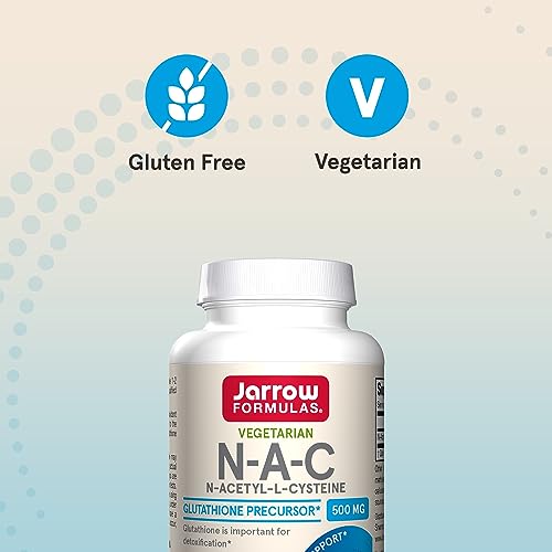Jarrow Formulas N-Acetyl-L-Cysteine (NAC) 500mg - 100 Capsules - Antioxidant & Liver Support