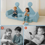 One Kitten 14-Piece Kids Sofa Bed - Dense Foam Kids Furniture with Multi-Use 3-in-1 Design