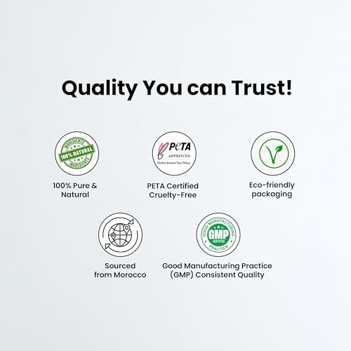 Moroccan Argan Oil 100mL (3.4 Fl. Oz.) – 100% Pure Cold-Pressed Natural Oil for Hair, Skin & Face | Moisturizer for Dry Hair, Scalp & Body | Chemical-Free, Vegan & Cruelty-Free