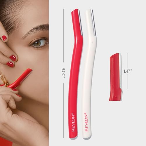 REVLON Dermaplaning Tool - Facial Razor for Smooth Skin & Hair Removal (Pack of 2)