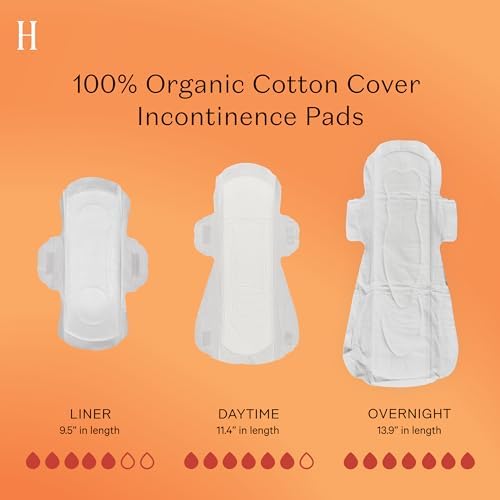 The Honey Pot Company, Herbal-Infused Cotton Pads with Wings, Organic Incontinence Overnight, 16 Count