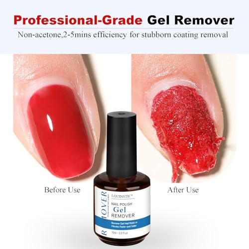 Gel Nail Polish Remover - Fast No-Soak Formula, Low Odor & Safe for Natural Nails