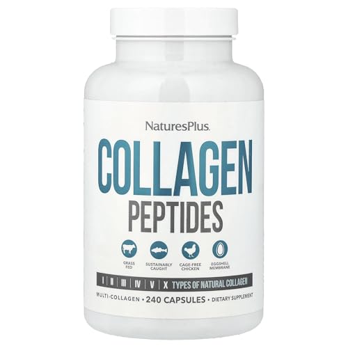 NaturesPlus Collagen Peptides - Multi-Sourced Total Body Support, 240 Capsules (Economy Size)