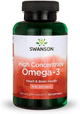 Swanson High Concentrate Omega-3 Fish Oil Essential Fatty Acids Heart Brain Health Supplement EFAs, 720mg EPA DHA 680mg, 120 Softgels .