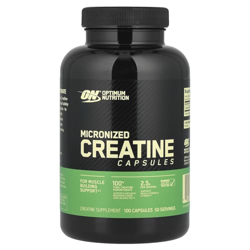 Optimum Nutrition Micronized Creatine Capsules - 100 Cap for Strength & Power