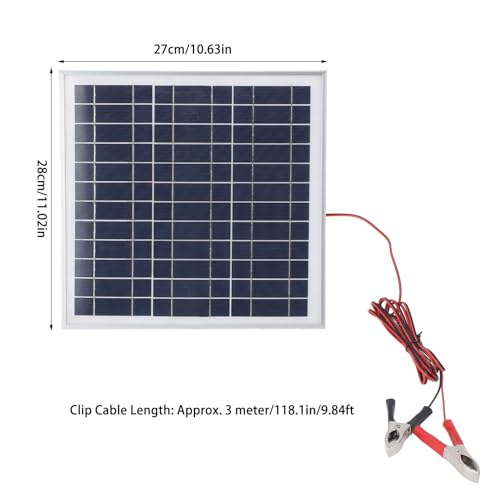 50W Jiawu Monocrystalline Portable Solar Panel - Battery Clips for RV & Boat