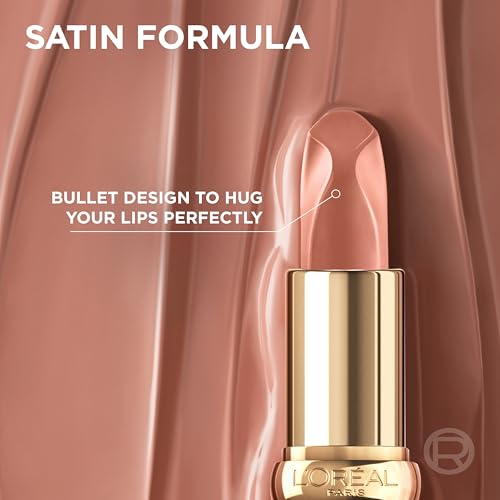 L'Oréal Paris Color Riche Satin Nude Lipstick - Silky Finish, 12H Moisture, 75% Nourishing Ingredients - 601 Worth It (4g)