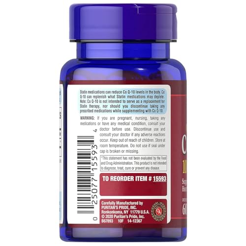 Puritan's Pride Q-sorb CoQ10 100 mg Supplement - 60 Rapid Release Softgels