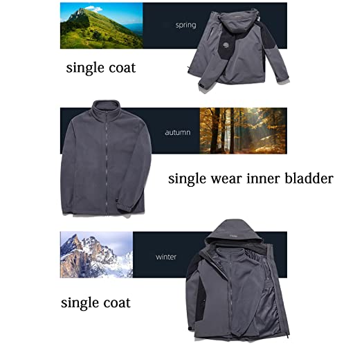 Men's 3-in-1 Jacket – Removable Liner Windproof Outdoor Two-Piece Set