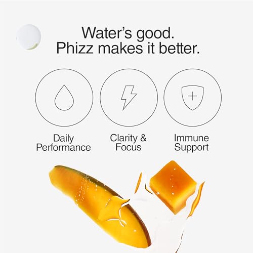 Phizz Electrolytes Hydration Tablets - Mango - 20 Effervescent Tablets with 18 Vitamins & Minerals