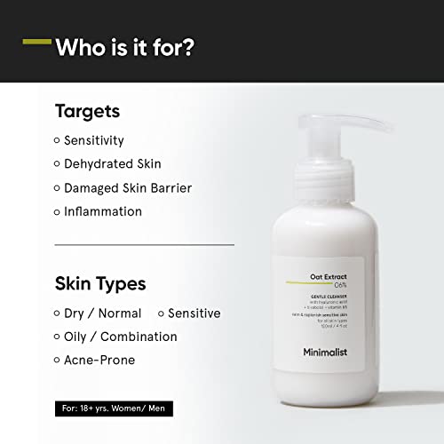 Minimalist Gentle Cleanser with Oat Extract & Hyaluronic Acid | Sensitive Skin Face Wash - 120 ml
