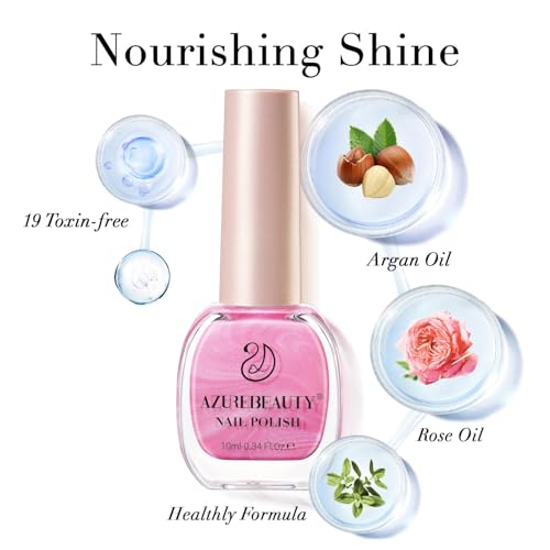 AZUREBEAUTY Nude Nail Polish Set - Light Brown Quick Dry Lacquer (2 PCS)