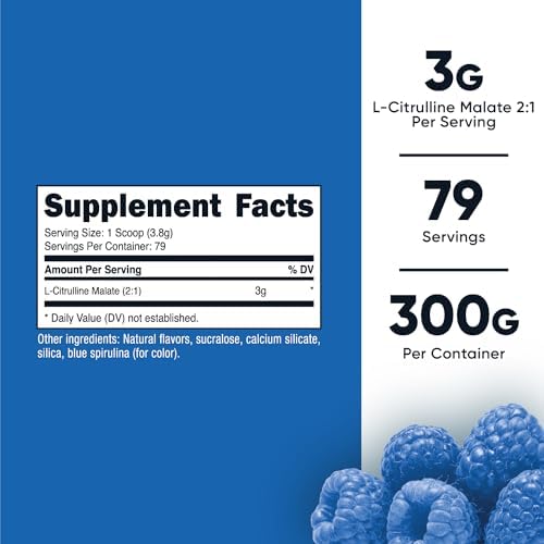 Nutricost L-Citrulline Malate 2:1 - Enhanced Performance & Recovery (Blue Raspberry, 300g)