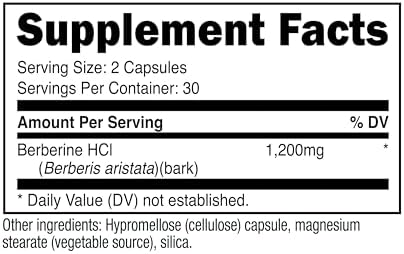 Nutricost Berberine HCl 600mg - 60 Vegetarian Capsules | Blood Sugar Support
