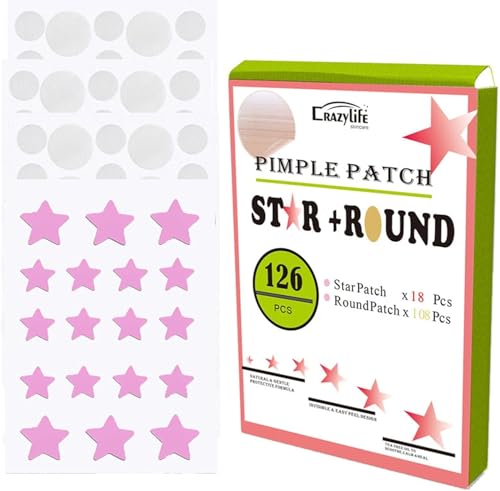 X spring Acne Patch - 126 Count Star-Shaped Hydrocolloid Patches for Face & Body