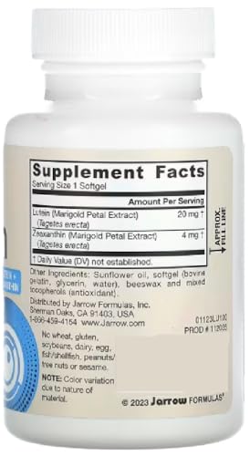 Jarrow Formulas Lutein 20mg - 120 Softgels for Eye Health & Macular Support